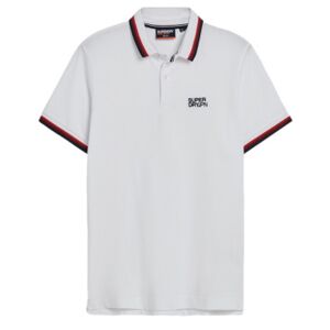 Superdry pour homme. M1110387A Polo Sportswear Relaxed Tipped blanc (L), Casuel, Coton, Manche courte - Publicité