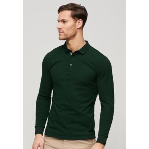 Superdry pour homme. M1110392A Polo manches longues en coton piqué vert (3XL), Casuel, Manche longue - Publicité