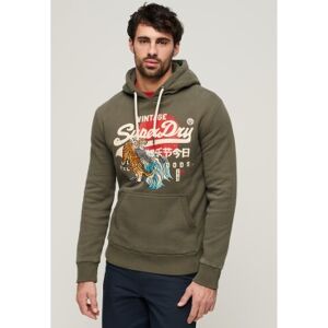 Superdry pour homme. M2013569A Sweat vintage Tokyo vert (M), Casuel, Coton, Manche longue - Publicité