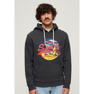 Superdry pour homme. M2013575A Sweat graphique à capuche LA noir (3XL), Casuel, Coton, Manche longue - Publicité