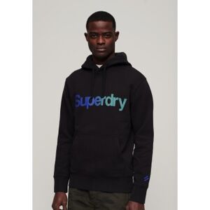 Superdry pour homme. M2013517A Sweat à capuche avec logo Core noir (S), Casuel, Coton, Manche longue - Publicité