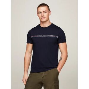 Tommy Hilfiger pour homme. MW0MW34428 Tee-shirt slim avec logo bleu marine (XXL), Casuel, Coton, Manche courte - Publicité