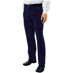 ISACCO Pantalon a Pinces Taille Haute Homme Bleu