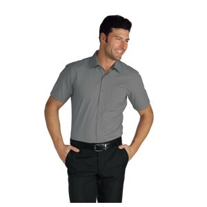 ISACCO Chemise Homme Cartagena slim stretch Manches Courtes Gris