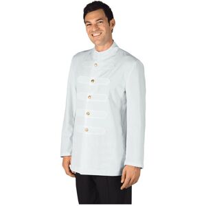 ISACCO Veste Coreana avec Boutons Brodés Blanc