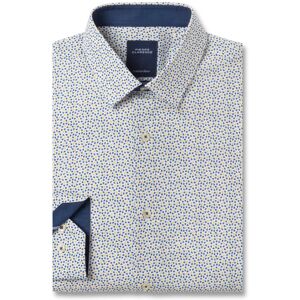 Chemise ajustée popeline imprimée col semi-italien 37-38 (S)