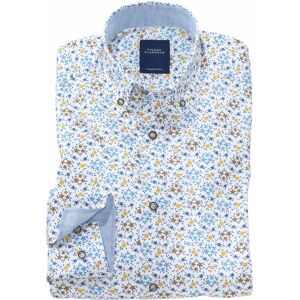 Pierre Clarence Chemise droite imprimé floral col boutonné 43-44 - Publicité