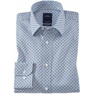 Chemise droite twill imprimée col italien 41-42