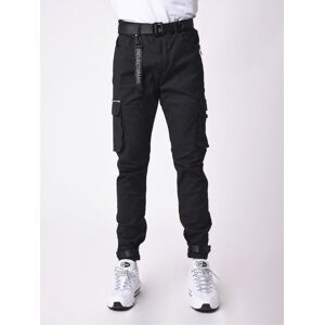 Project X Paris Jean Cargo poches et sangle de resserrement en bas - Couleur - Noir, Taille - 29