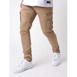 Project X Paris Pantalon Style Cargo poche plaquees - Couleur - Camel, Taille - 31