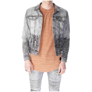 Project X Paris Veste en jean bouton delavee - Couleur - Gris clair, Taille - XXL