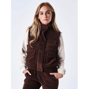 Project X Paris Gilet matelasse effet velours - Couleur - Marron, Taille - XS