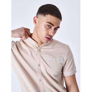 Project X Paris Chemise manches courtes logo brode en relief - Couleur - Beige, Taille - XL