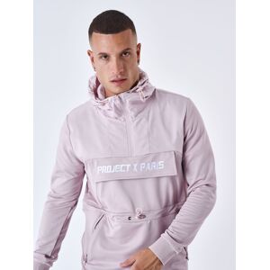 Sweat à capuche style coupe vent - Couleur - Rose dragée, Taille - XL