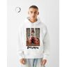 Bershka Sweat Gary Baseman Capuche Imprimé Homme M Blanc