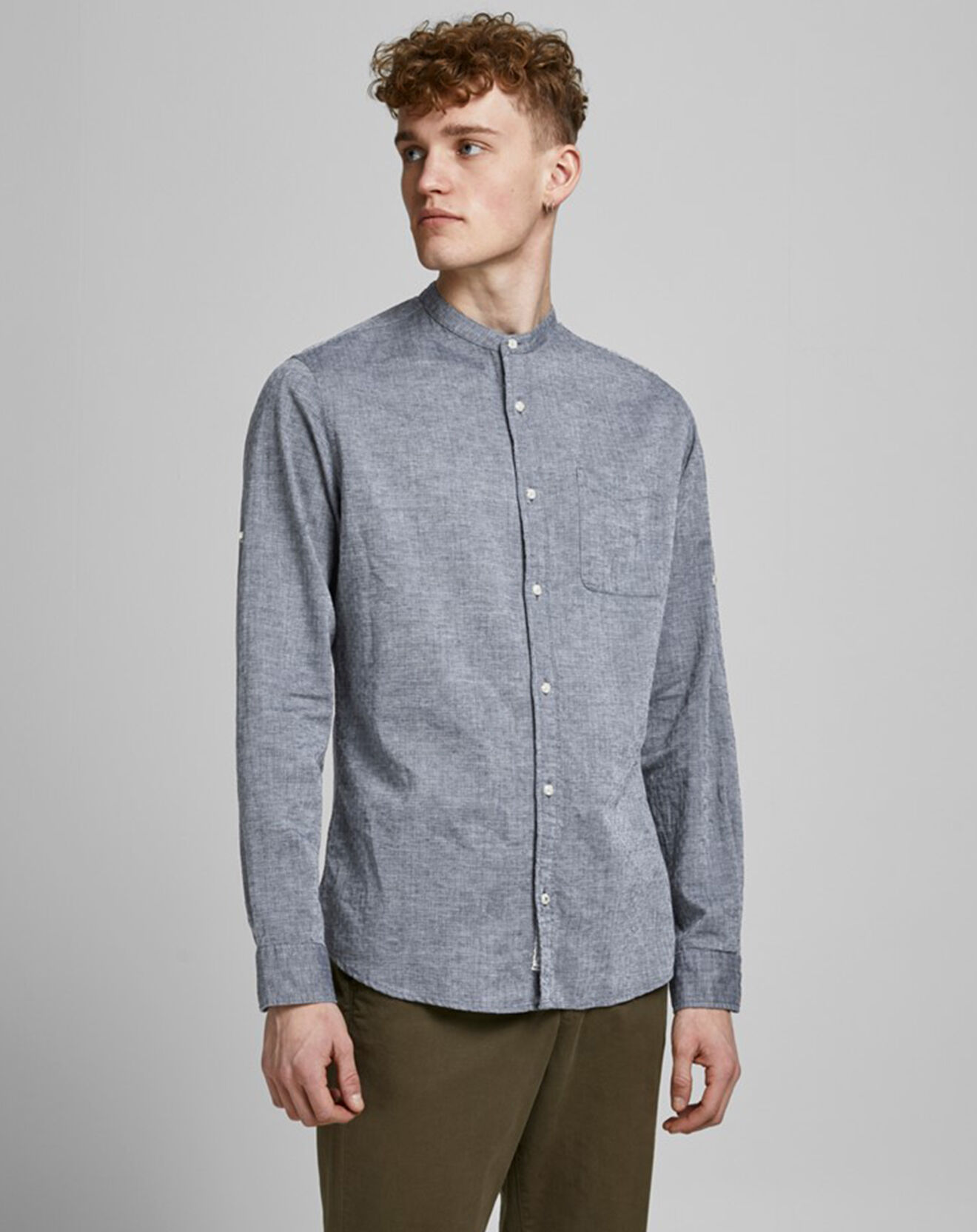 Jack & Jones - Chemise en Coton & Lin Jprblusummer grise Gris