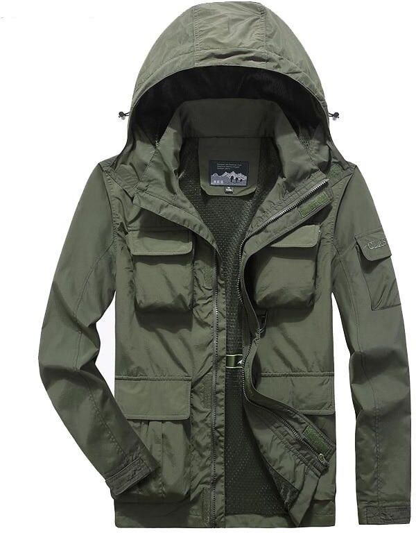 Mens Bomber Jacket Casual Male Overcoat Tactics Windbreaker Jacket Mens Hooded Jackets Clothing