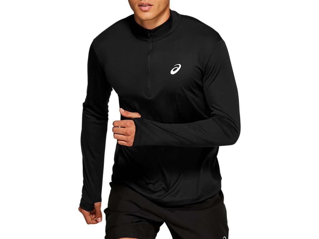 Asics Silver Ls 1/2 Zip Top Performance Black Hommes Taille L