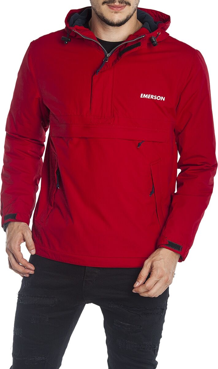 EMERSON MEN'S PULL-OVER JACKET WITH HOOD RED (182.EM10.106-TT610 RED)