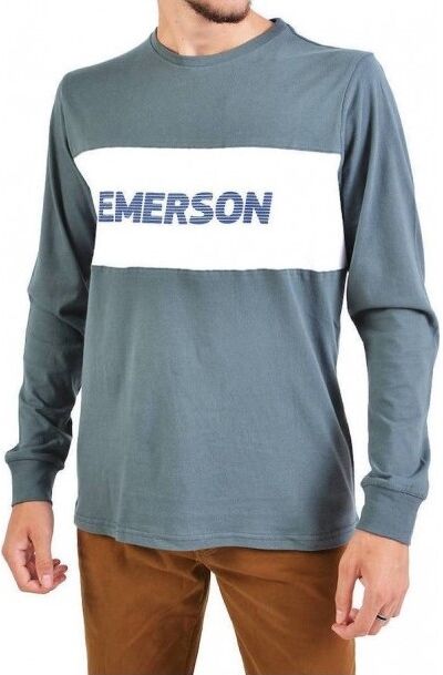 EMERSON MEN'S L/S T-SHIRT (192.EM31.45-ARMY GREEN/WHITE)