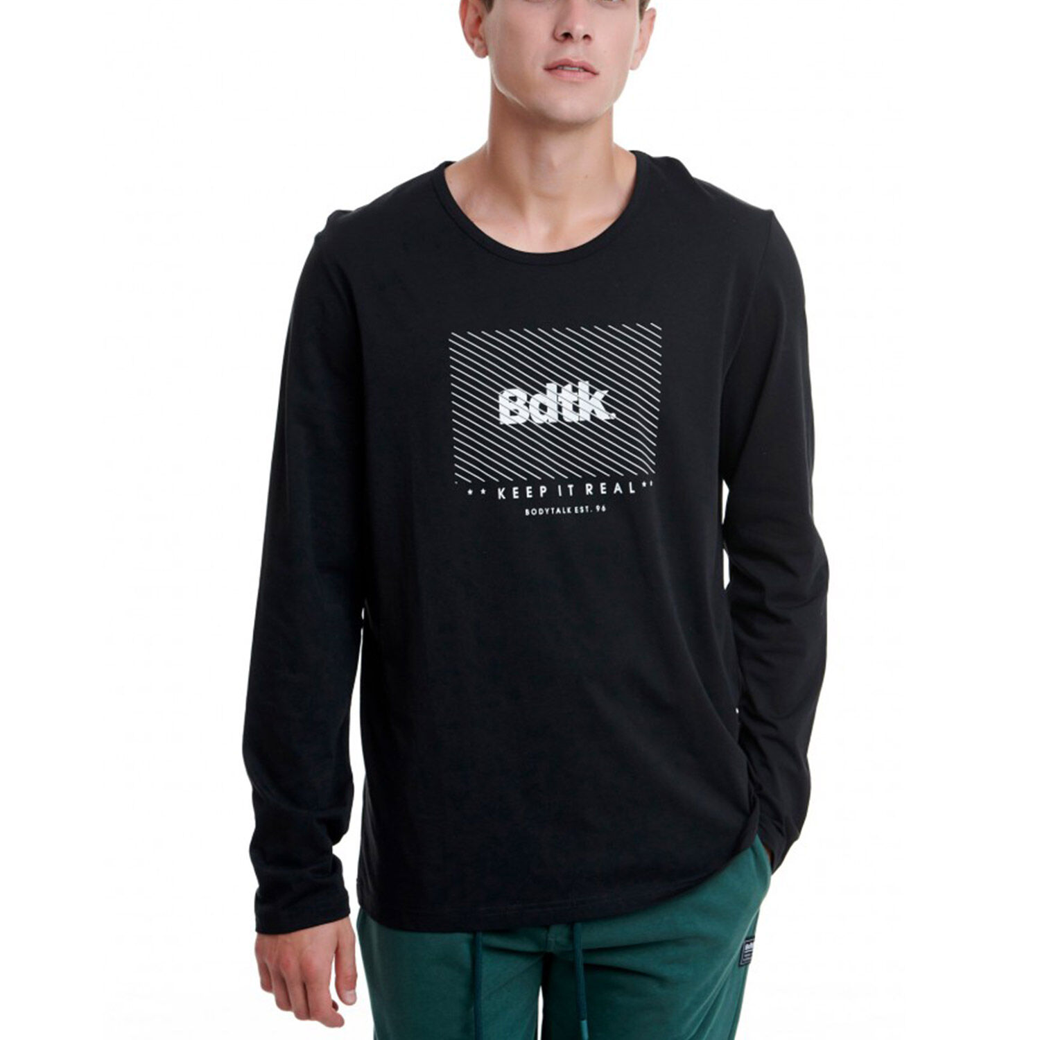 Body Talk Bodytalk M T-Shirt LS Μαύρο (1202-950826-00100)