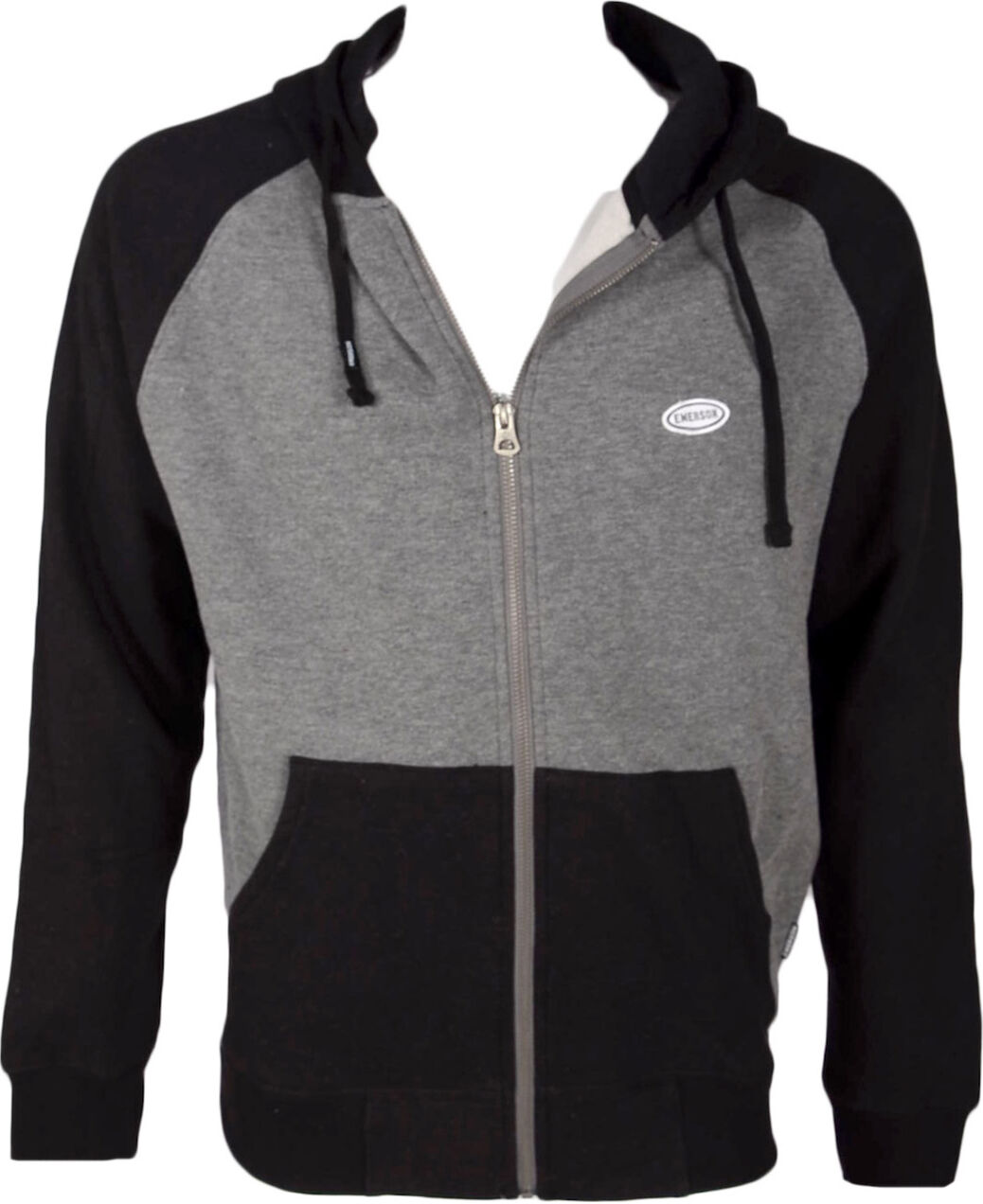 Emerson Men's Hooded Zip Up Sweat (202.EM21.55-D. Grey ML/ Black)