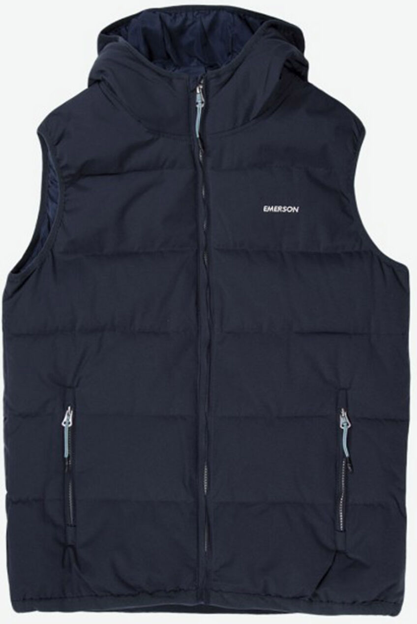 Emerson Men's P.P. Down Vest Jacket With Hood (202.EM10.149-K9 Navy Blue)