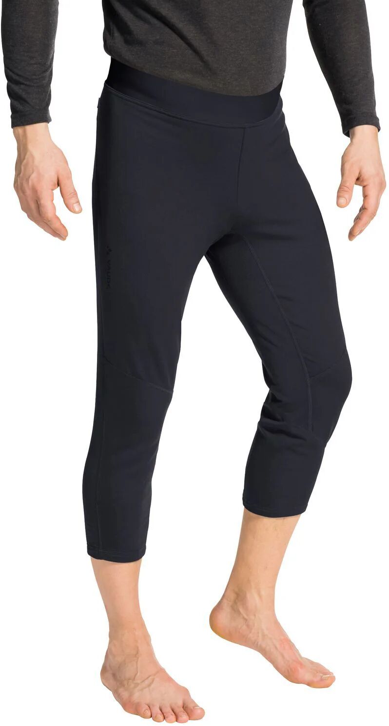 Vaude M's Back Bowl Fleece Pants -Warm 3/4 fleece base-layer pants, Black / 54