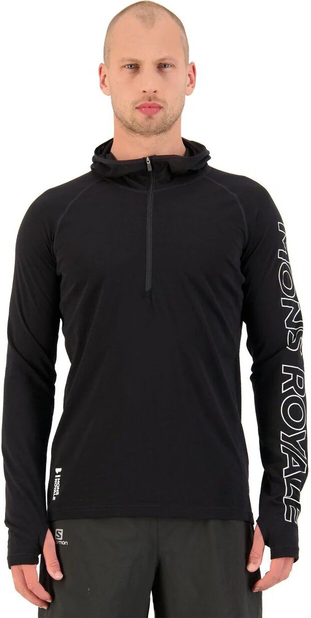 Mons Royale Men's Temple Tech Hood - Merino wool, Black / L