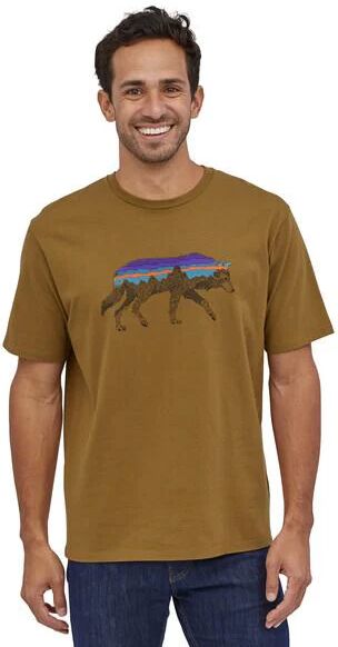 Patagonia Men's Back For Good Organic T-Shirt - Organic Cotton, Mulch Brown w/Wolf / M