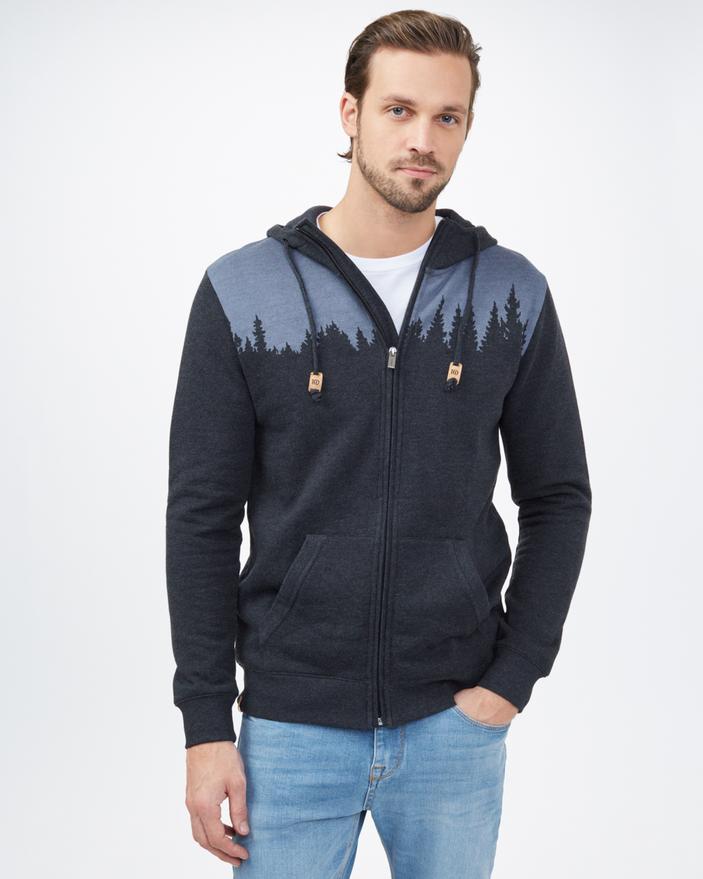 Tentree Men's Juniper Zip Hoodie - Organic Cotton and Recycled Polyester, Meteorite Black Heather / L