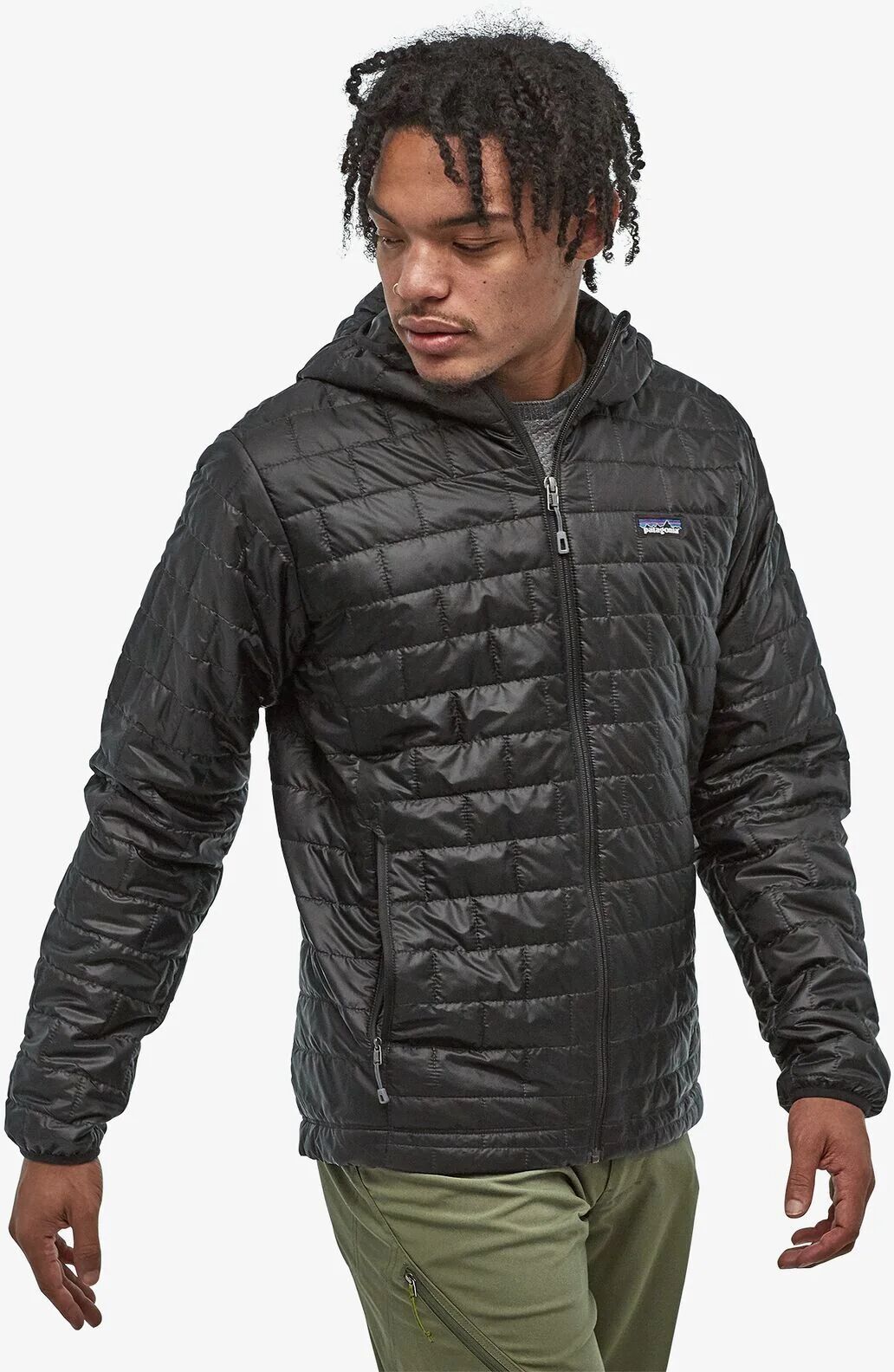 Patagonia Men's Nano Puff Hoody - 100% Recycled Polyester, Black / XL