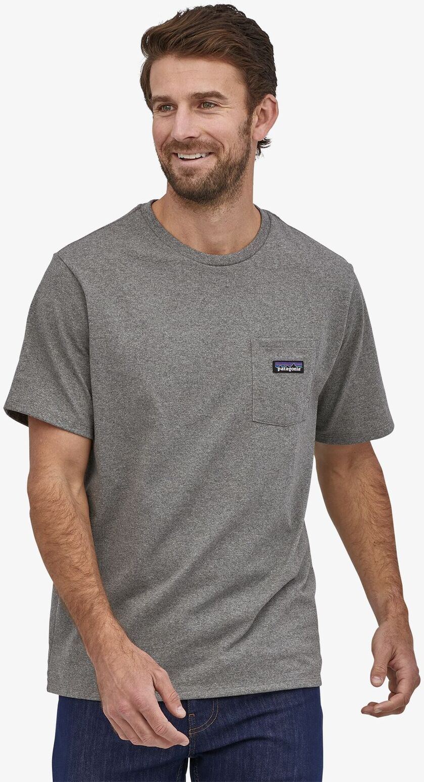 Patagonia Men's P-6 Label Pocket Responsibili-Tee, Gravel Heather / M