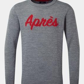 Henjl Men's Après Merino Crew Neck Sweater Melange Grey Size: (L)