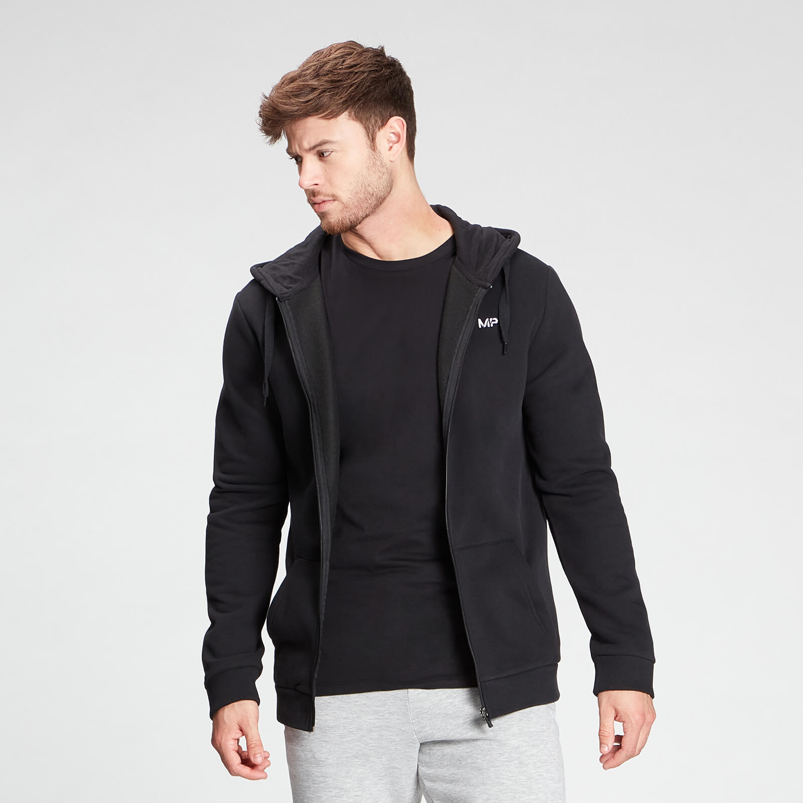 MP Men's Zip Up Hoodie - Black - XS