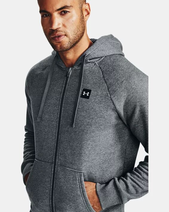 Under Armour Men's UA Rival Fleece Full Zip Hoodie Gray Size: (SM)