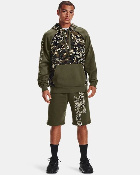 Under Armour Men's UA Rival Fleece Camo Script Hoodie Green Size: (LG)