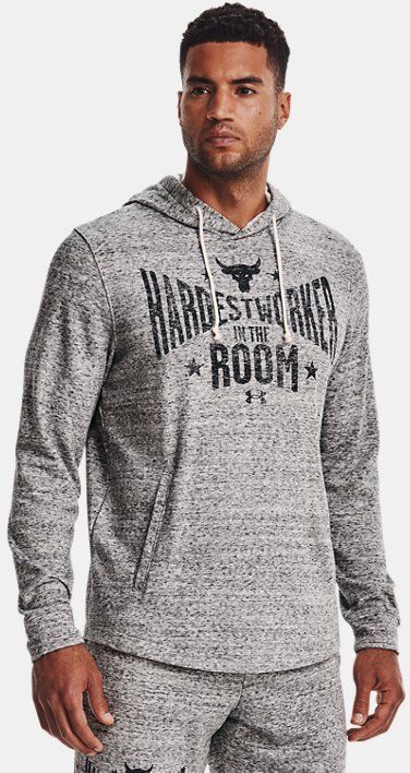 Under Armour Men's Project Rock Terry Hoodie White Size: (XXL)