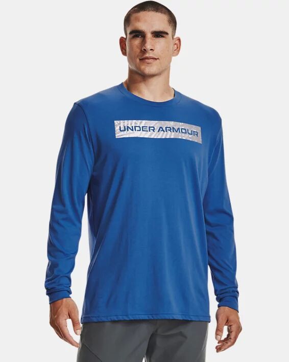 Under Armour Men's UA Wordmark Fill Printed Short Sleeve Blue Size: (XL)
