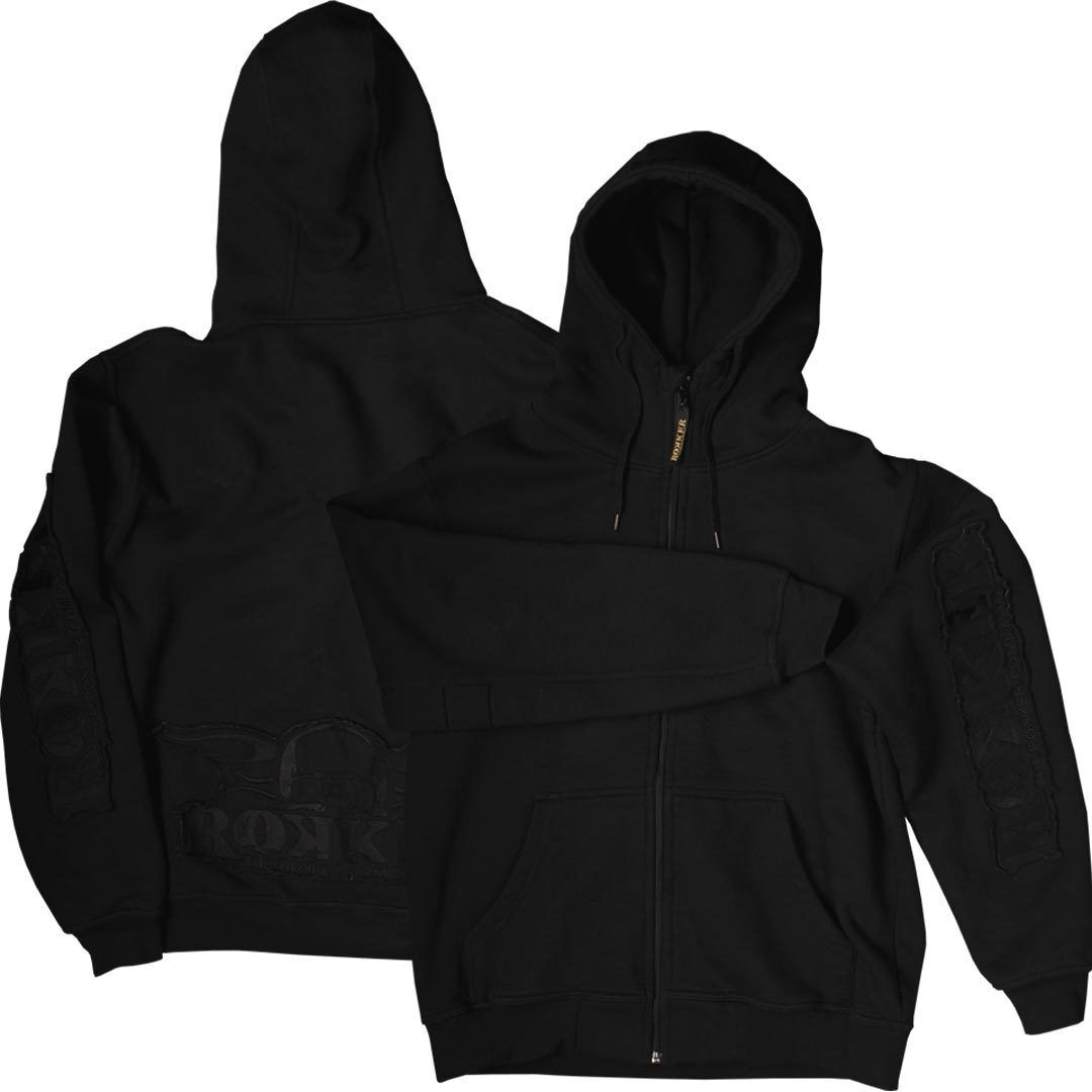 Rokker Zip Hoodie  - Black