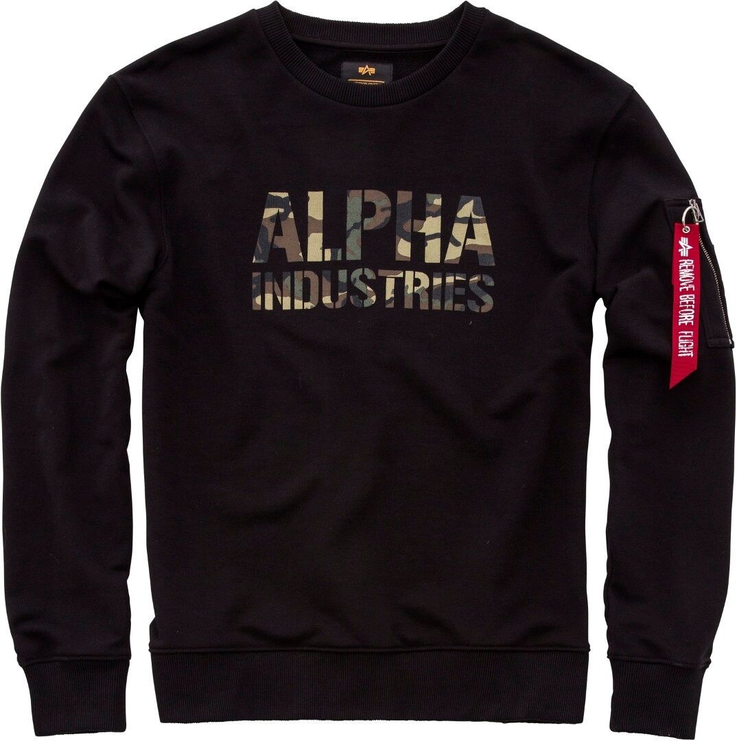 Alpha Industries Camo Print Sweatshirt  - Black Multicolored