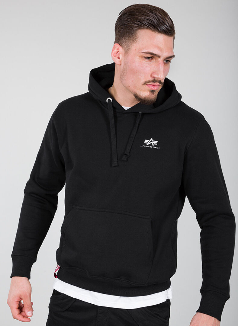 Alpha Industries Alpha Basic Small Logo Hoodie  - Black