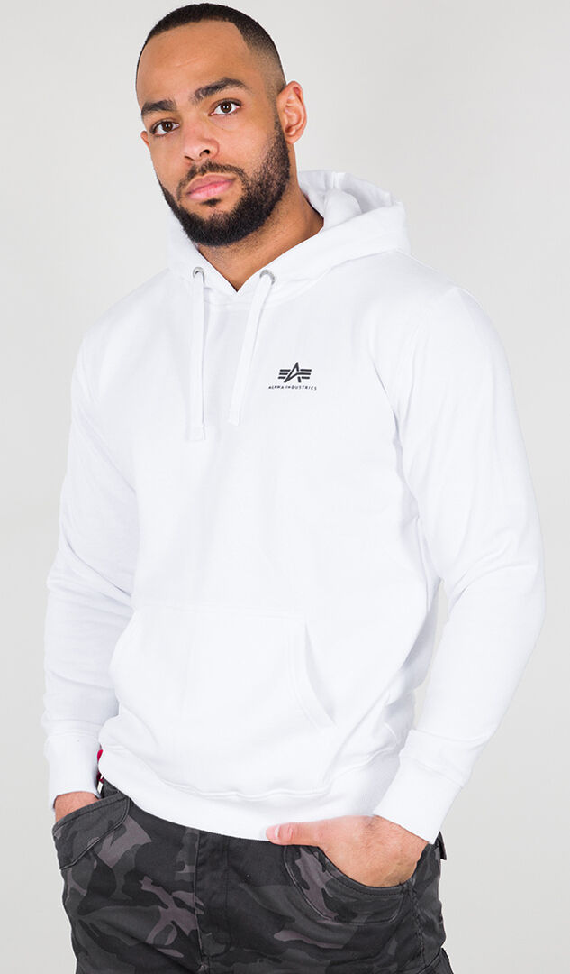 Alpha Industries Alpha Basic Small Logo Hoodie  - White