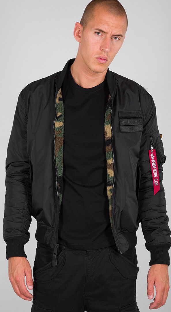 Alpha Industries Ma-1 Flc Rev Jacket  - Black