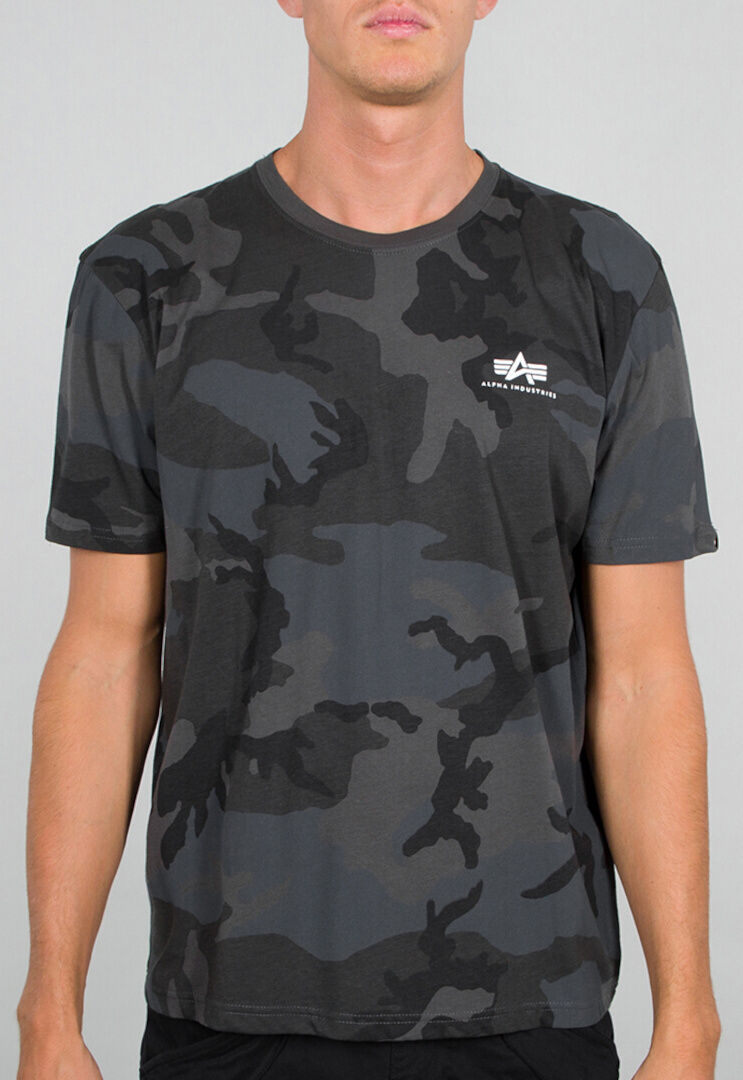 Alpha Industries Basic Small Logo Camo T-Shirt  - Black Multicolored