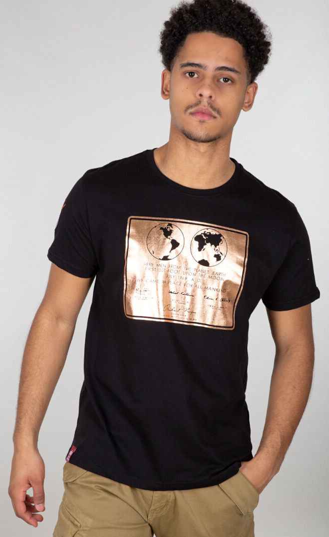 Alpha Industries Lunar Plaque T-Shirt  - Black Gold