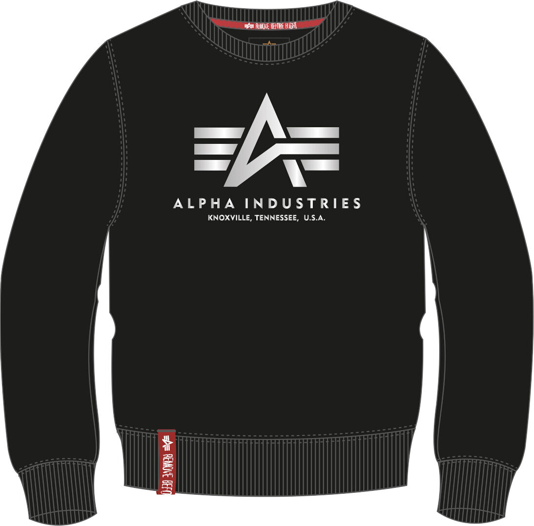 Alpha Industries Basic Reflective Print Sweatshirt  - Black