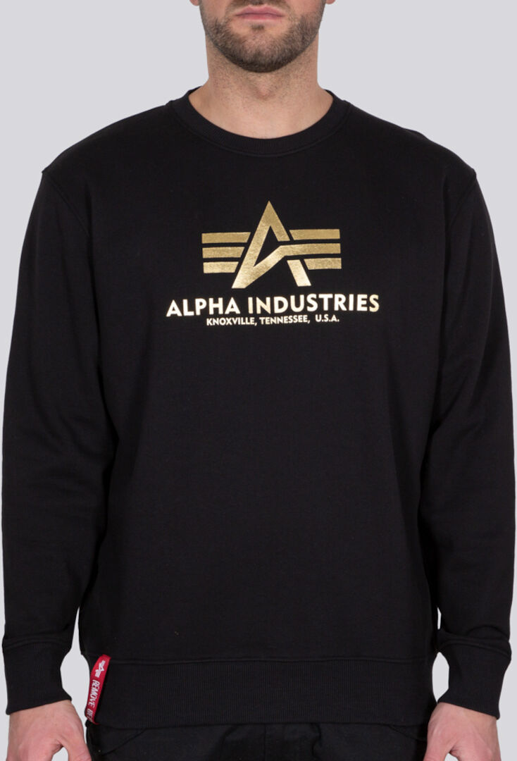 Alpha Industries Basic Foil Print Sweatshirt  - Black Gold