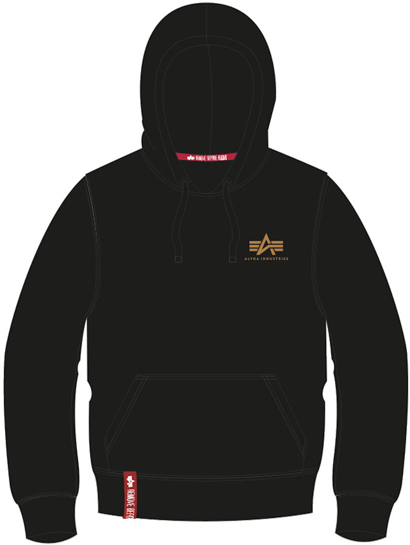 Alpha Industries Basic Small Logo Foil Hoodie  - Black Gold