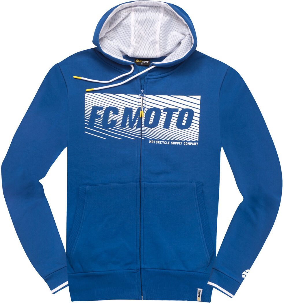 Fc-Moto Waving Zip Hoodie  - White Blue